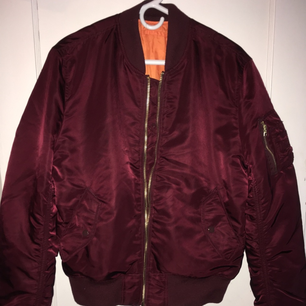 Alpha Industries Bomber Flight Jacket Burgundy (M)